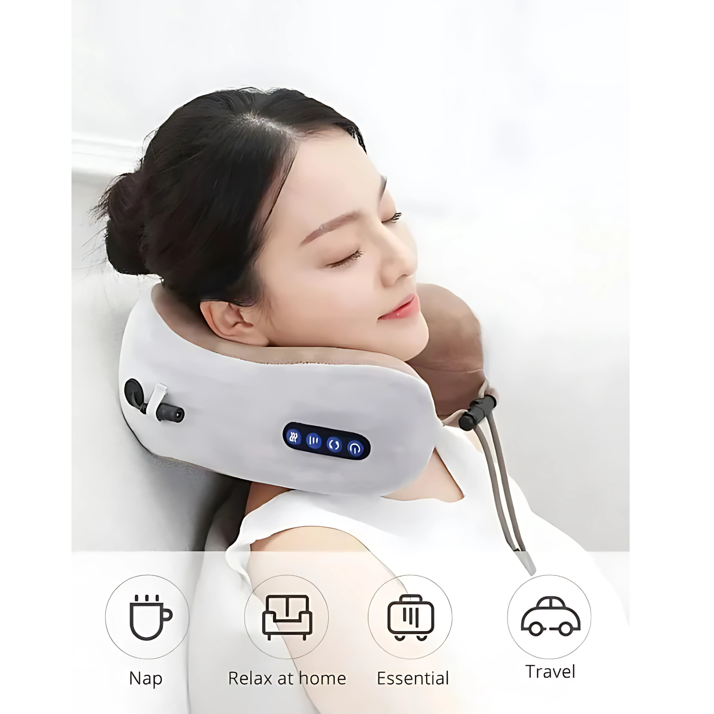 U Shaped Neck Massage Pillow Heating Vibration Kneading Electric Cervical Shoulder Massage - Image 4