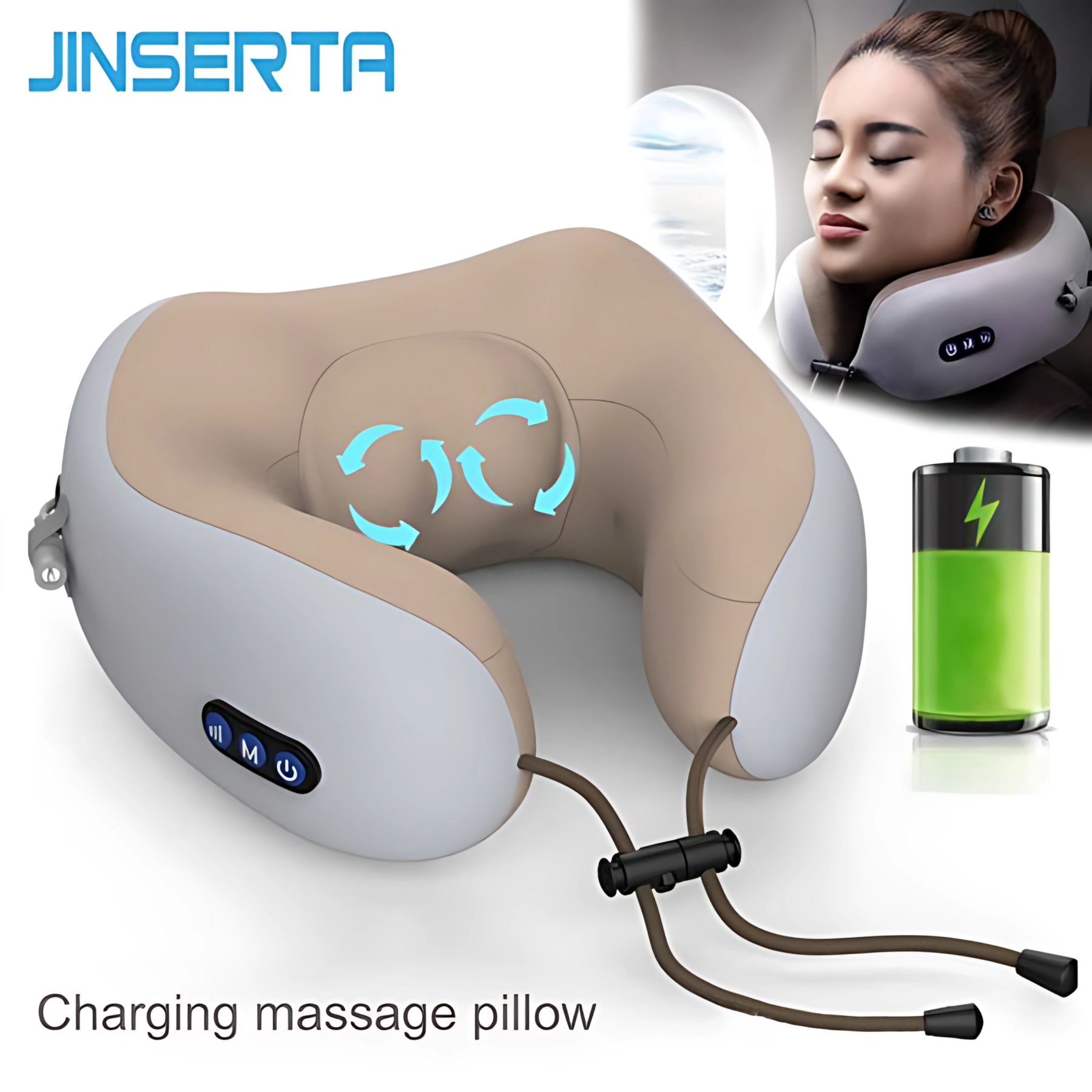 U Shaped Neck Massage Pillow Heating Vibration Kneading Electric Cervical Shoulder Massage
