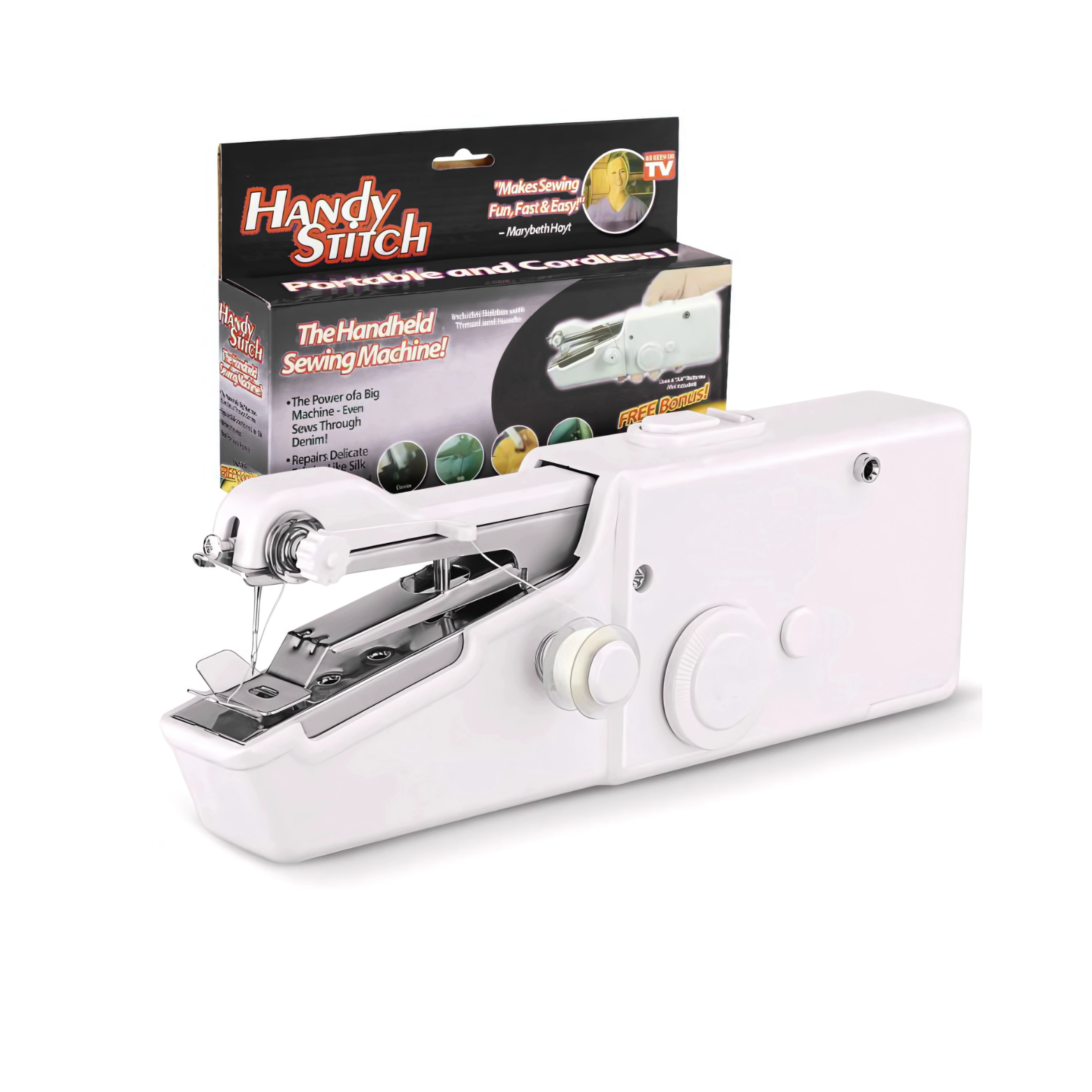 Mini Handheld Sewing Machine, Quick Sewing Portable Sewing Machine, Portable Sewing Machine Suitable for Home - White