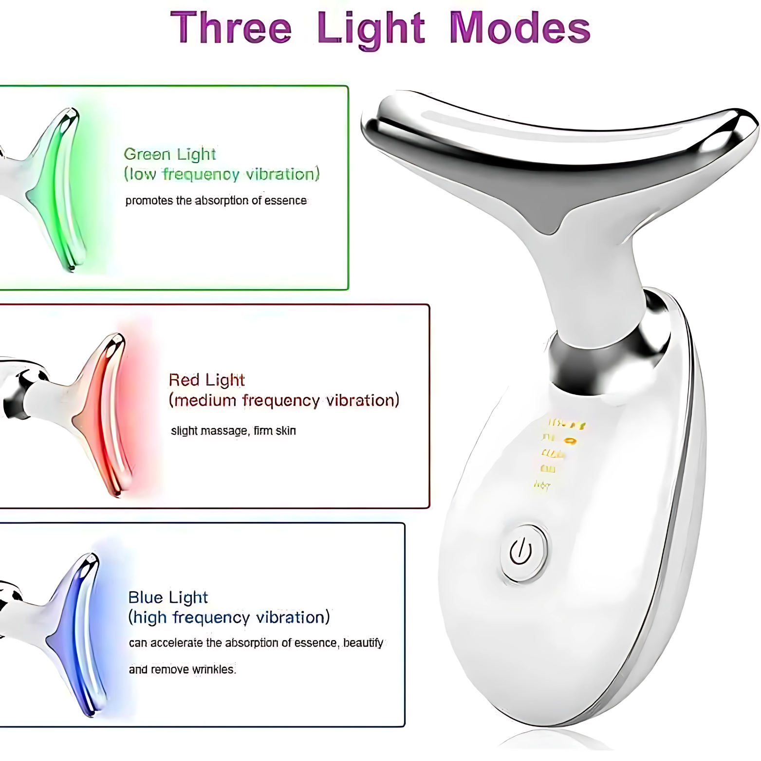 Neck Massager Facial Lift Three Light Modes Electric Skin Tightening Device LED Beauty Instrument - Image 5