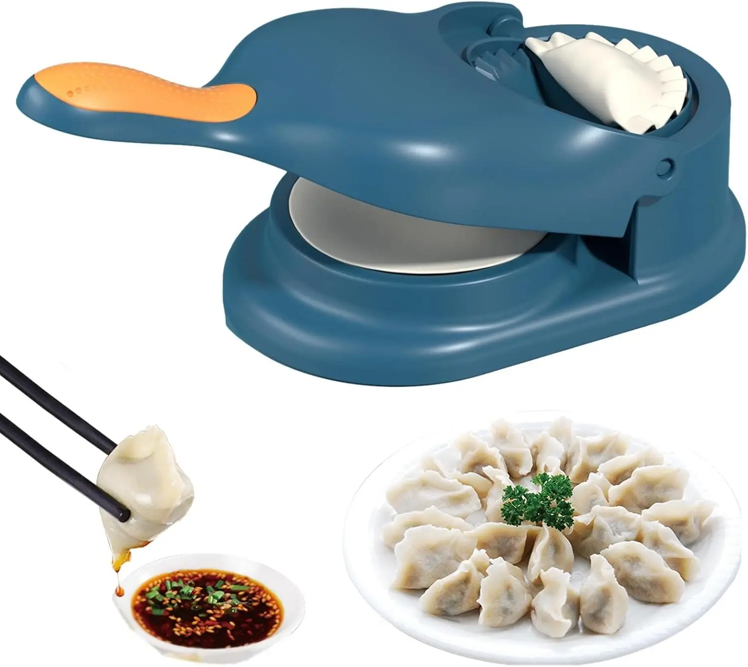 New 2-in-1 Dumpling Maker DIY Kit - Wrapper Presser Manual Labor-Saving Ravioli Empanadas Dough Skin Molder Gadget for Kitchen