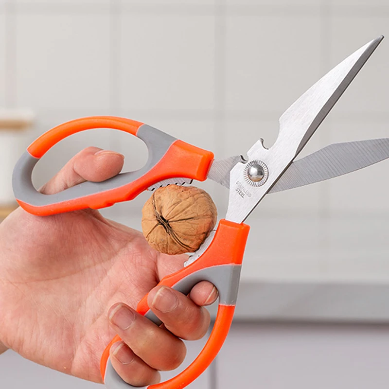 Multifunctional stainless steel household kitchen scissors chicken bone scissors barbecue strong scissors