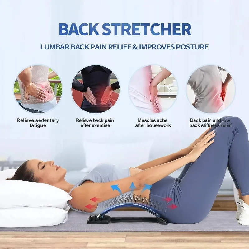 Back Magnetic Treatment, Stretcher Multi-level Adjustable Massage Fitness Lumbar Cervical Spine Support Massager To Relieve Pain
