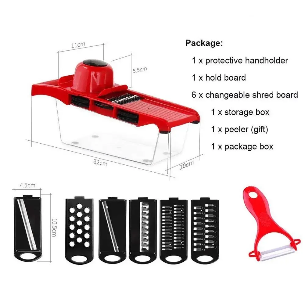 6 Blades Multifunctional Vegetable Chopper Handle Food Grate Food Chopper Vegetable Slicer Dicer Cut Kitchen Tool Accessories - Image 4