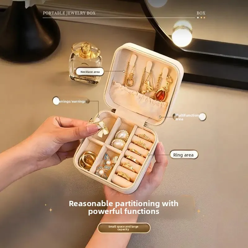 Portable Travel Jewelry Box Necklace Earring Storage Box - Image 4
